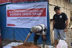 Pertagas Ajak Kelompok Petani di Medan Budidayakan Jamur Tiram 