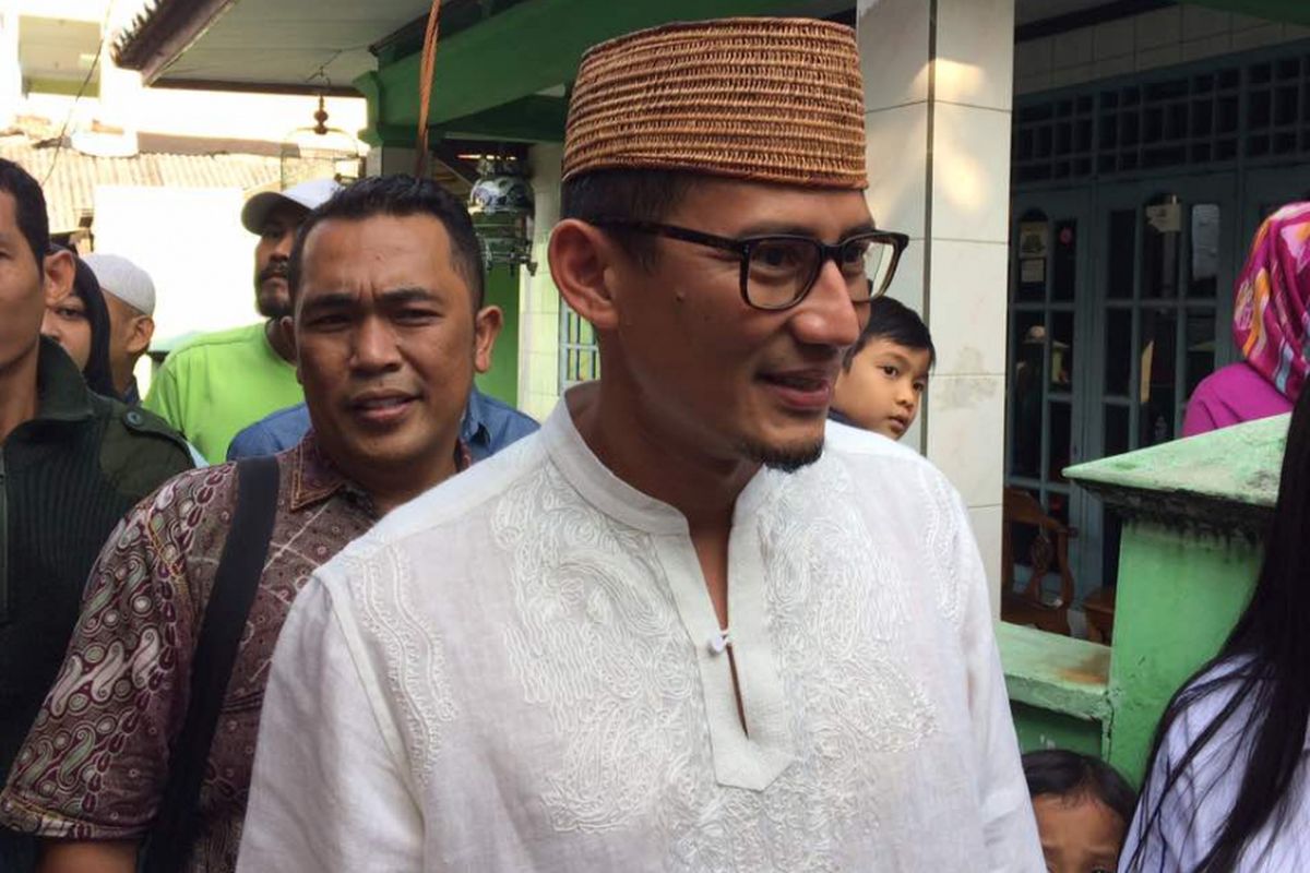 Wakil Gubernur terpilih DKI Jakarta Sandiaga Uno saat ditemui di Kalideres, Jakarta Barat, Minggu (18/6/2017).