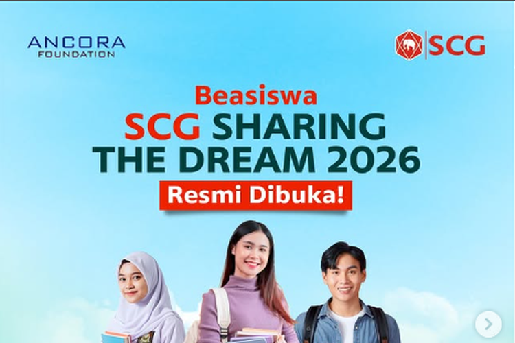 Beasiswa SCG 2026 untuk SMA-S1, Ada Uang Rp 2 hingga Rp 8 Juta Per Tahun