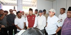 Bersama Mensos dan Wagub Aceh, Kasatgas Tito Tinjau Huntara Kabupaten Pidie Jaya