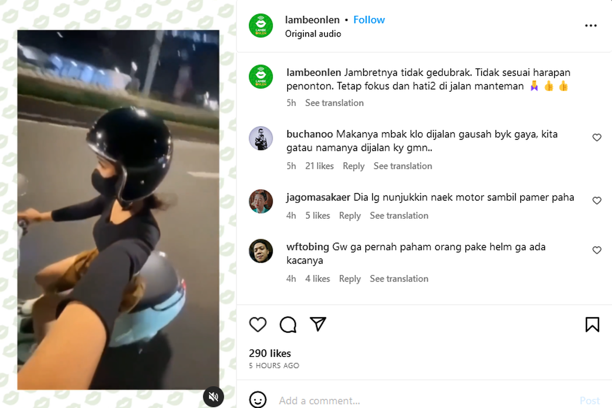 Pengendara wanita yang merekam dirinya sendiri saat berkendara jadi sasaran jambret