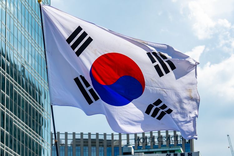 Ilustrasi bendera Korea Selatan.