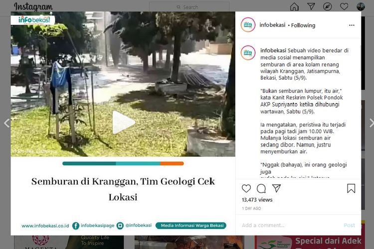 Semburan Air Campur Lumpur Tak Berhenti, Sumur di Bekasi Kini Ditutup