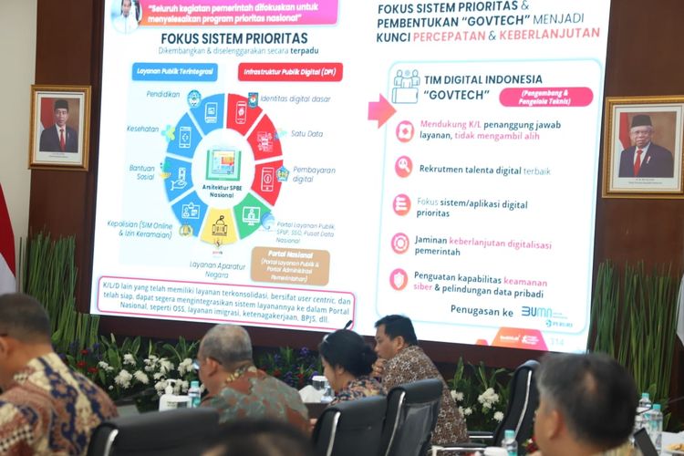 Rapat Komite MRPN di Kantor Kementerian Perencanaan Pembangunan Nasional/Badan Perencanaan Pembangunan Nasional (PPN/Bappenas), Selasa (30/1/2024).