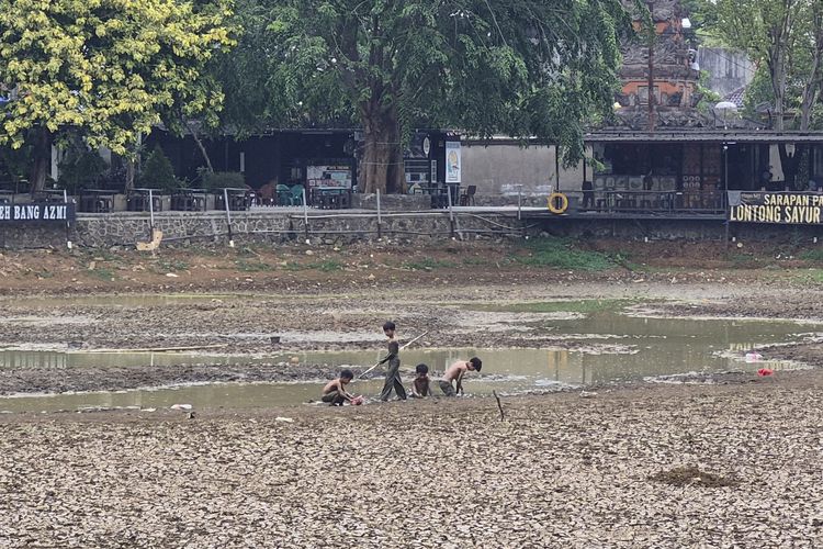Danau Cinere Mengering, Warga Ambil Ikan yang Tersisa agar Tak Jadi Bangkai
