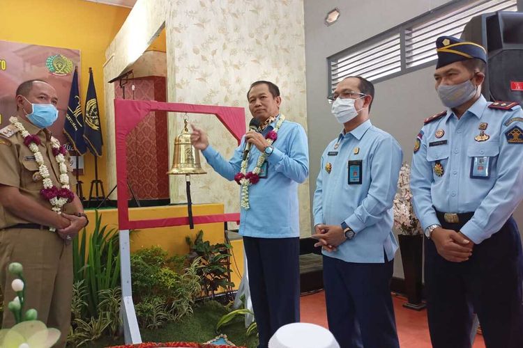 Peresmian Lapas Narkotika Kelas II B Purwokerto, Kabupaten Banyumas, Jawa Tengah, Senin (10/8/2020).