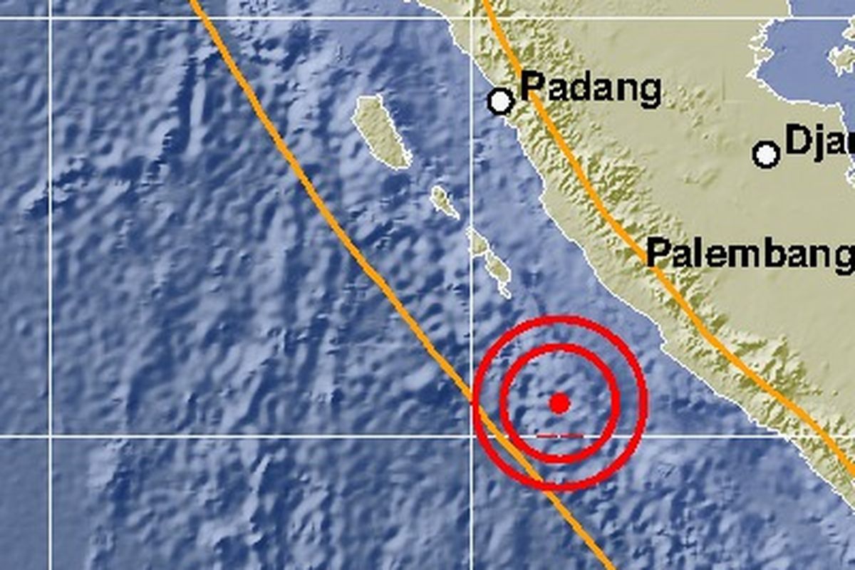 Gempa M 5,9 Guncang Bengkulu pada 05.23 WIB, Selasa (15/10/2019).