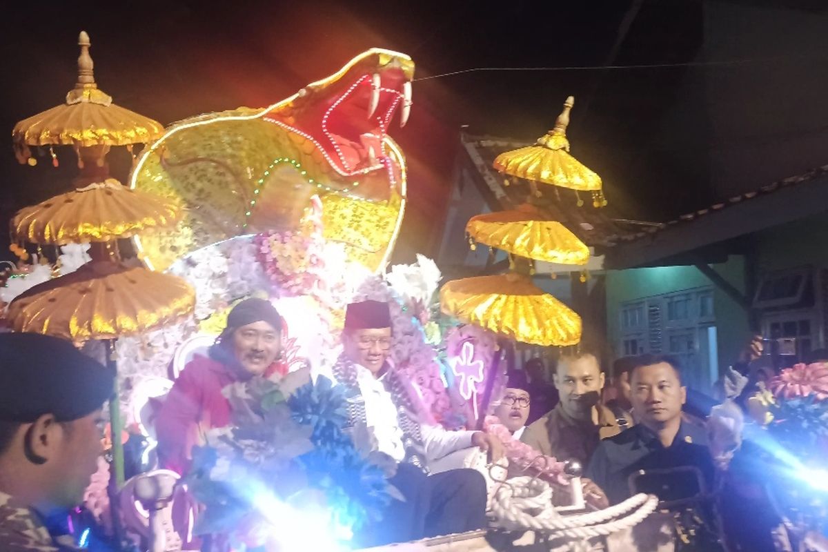 Cawapres nomor urut 3 Mahfud MD saat kampanye di Bondowoso