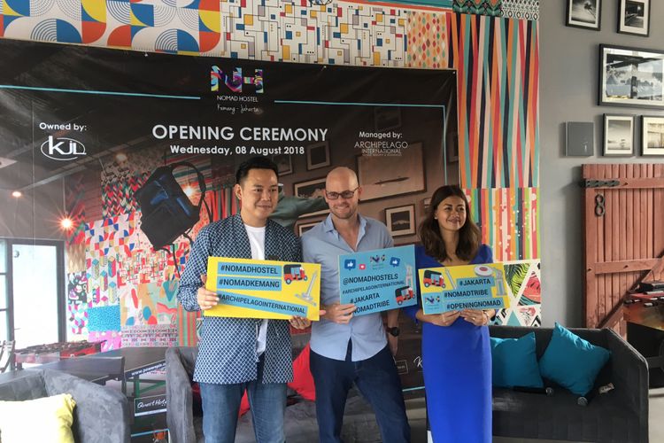 Opening Nomad Hostel Kemang, Jakarta Selatan, Rabu (8/8/2018). 