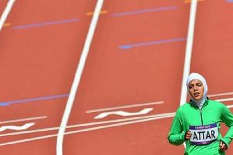 Sarah Attar, salah seorang atlet perempuan Arab Saudi yang berlaga di Olimpiade London 2012. Saat itu Arab Saudi mengirim dua atlet perempuan ke ajang olahraga internasional itu.