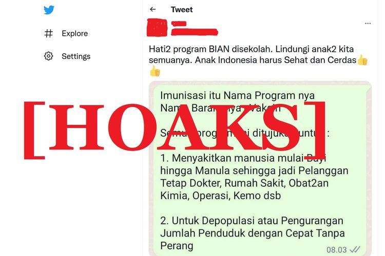 Hoaks tentang vaksin imunisasi anak