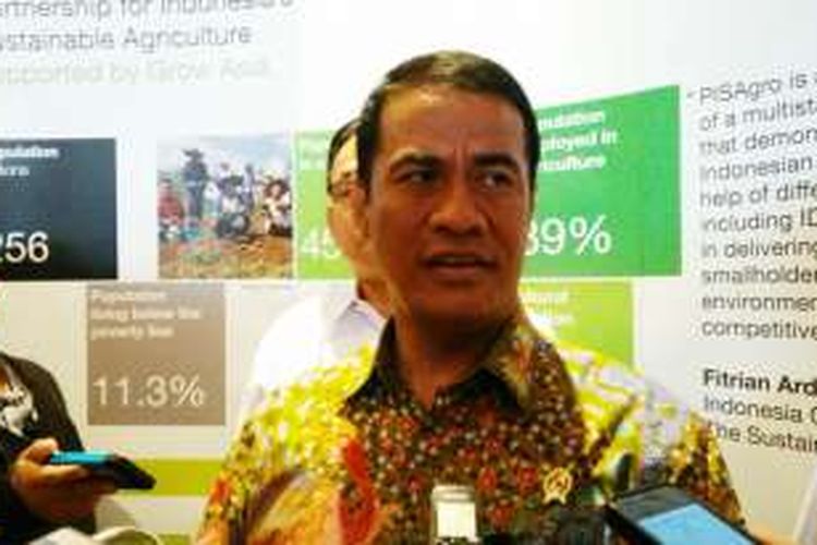 Menteri Pertanian Andi Amran Sulaiman saat Rakornas Kadin di Hotel Pullman, Jakarta, Senin (28/11/2016).