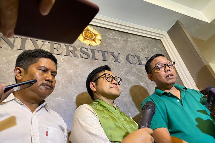 Ketua Umum Partai Kebangkitan Bangsa (PKB) Muhaimin Iskandar atau Cak Imin di Universitas Gadjah Mada (UGM), Yogyakarta, Rabu (11/10/2023). 