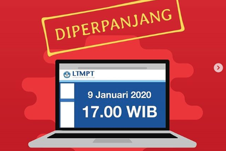 Registrasi Akun LTMPT 2020 sebelumnya paling lambat 7 Januari 2020 diperpanjang menjadi 9 Januari 2020.