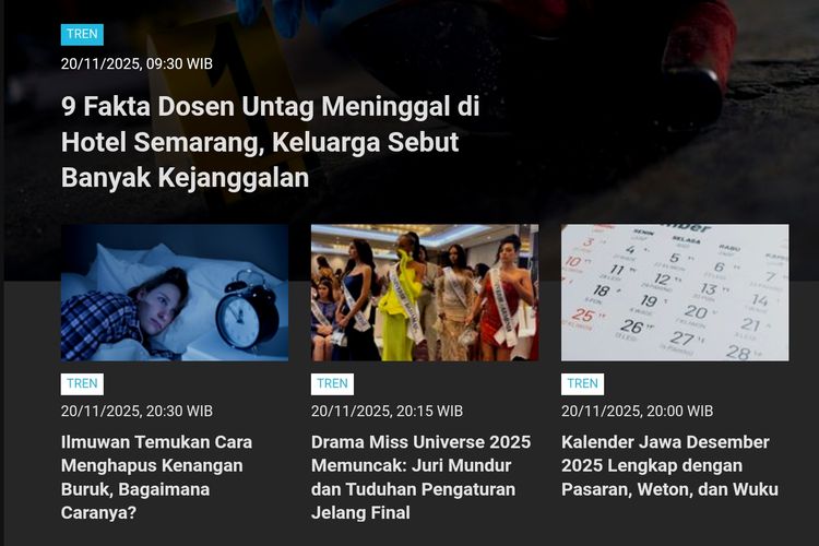 [POPULER TREN] Sederet Fakta Dosen Untag Meninggal di Hotel Semarang | China Setop Impor Makanan Laut Jepang