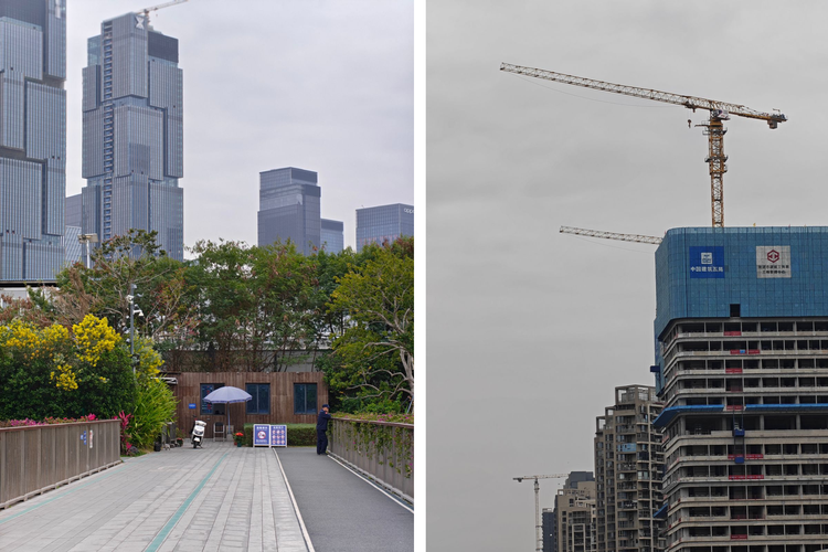 Potret kawasan Shenzhen dengan 1 dan 3,5x zoom 