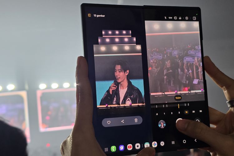 Ilustrasi membawa Samsung Galaxy Z Fold 7 di konser Enhypen yang berlangsung di NICE PIK 2 pada 18-19 Oktober 2025