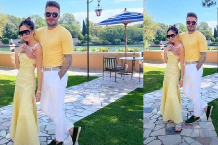 Victoria dan David Beckham tampil kompak di Paris, Perancis.