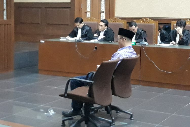 Mantan Kepala BPPN, Syafruddin Arsyad Temenggung di Pengadilan Tipikor Jakarta, Kamis (31/5/2018).