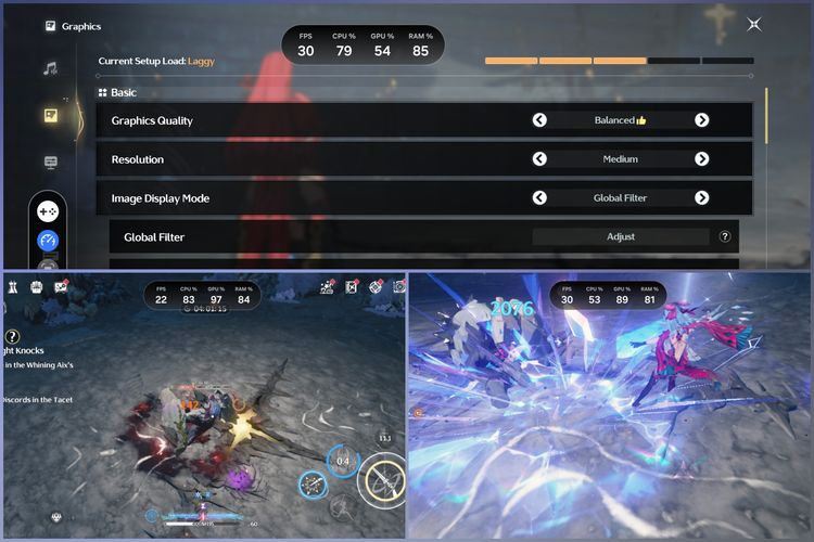 Samsung Galaxy A57 5G memainkan game Wuthering Waves.