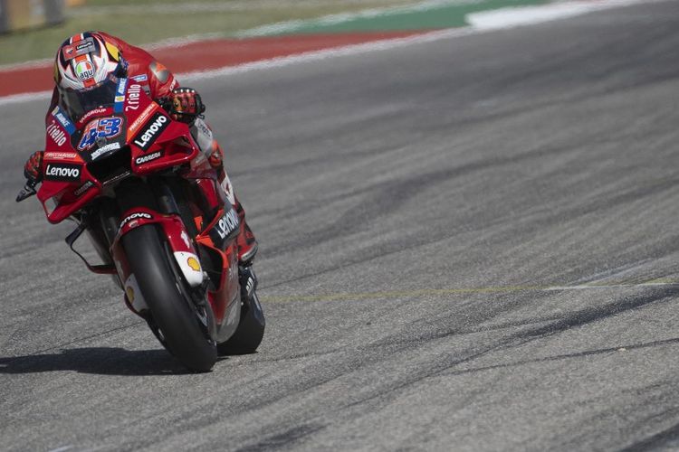 Jack Miller saat berlaga pada MotoGP Amerika 2022.   Mirco Lazzari gp/Getty Images/AFP (Photo by Mirco Lazzari gp / GETTY IMAGES NORTH AMERICA / Getty Images via AFP)