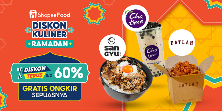 Promo menarik dari ShopeeFood Diskon Kuliner Ramadan yang hadir dari tanggal 5 April hingga 5 Mei 2022.