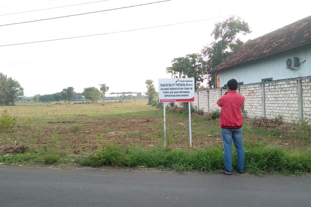 Salah satu lahan di Desa Sumurgeneng, Tuban, yang telah dibeli Pertamina untuk lahan proyek kilang minyak