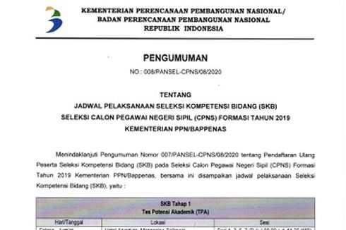 Jadwal dan Informasi Penting Tes SKB CPNS Bappenas, Simak di Sini!