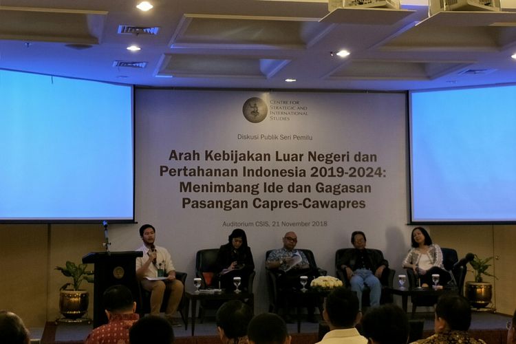 Diskusi CSIS mengenai arah kebijakan politik luar negeri pasangan calon Joko Widodo-Maruf Amin dan Prabowo Subianto-Sandiaga Uno