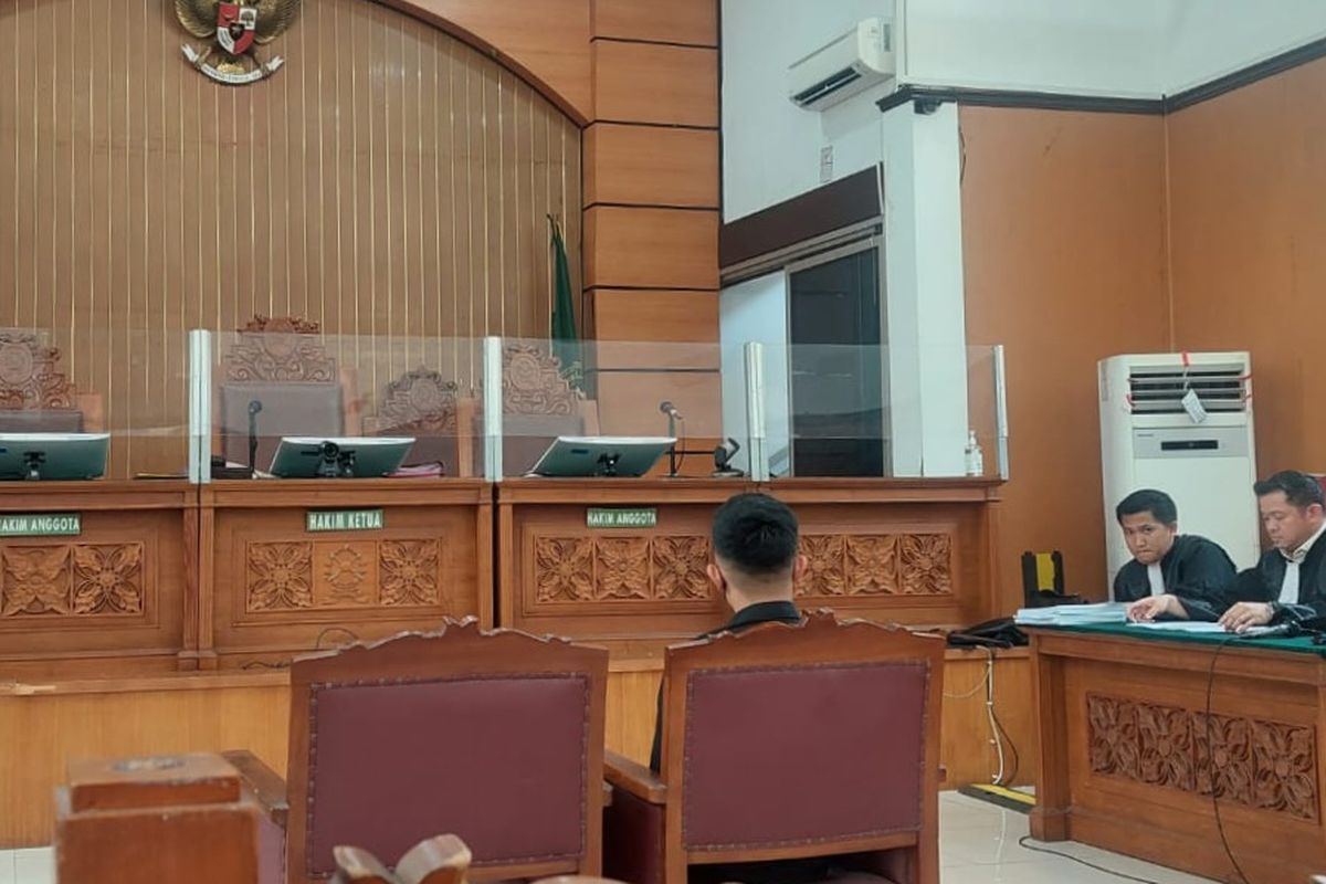 Mario Dandy Satriyo (20) saat berada di ruang sidang Pengadilan Negeri Jakarta Selatan, Selasa (29/8/2023).