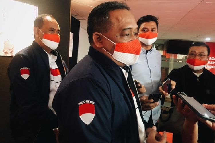 Kepala BP2MI, Benny Rhamdani ditemui dalam perayaan Hari Migran Internasional di Gedung BP2MI, Pancoran, Jakarta Selatan, Sabtu (18/12/2021). 