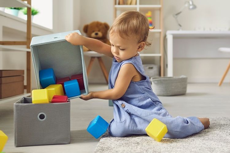 Ilustrasi tempat penyimpanan, ilustrasi mainan, ilustrasi anak kecil, ilustrasi balita - Tempat penyimpanan untuk mainan anak-anak.