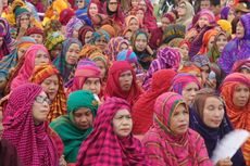 Seru, Ratusan Perempuan Kenakan Rimpu di Festival Pesona Tambora