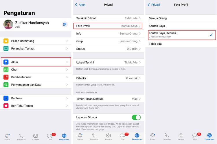 Ilustrasi cara menyembunyikan foto profil WhatsApp.