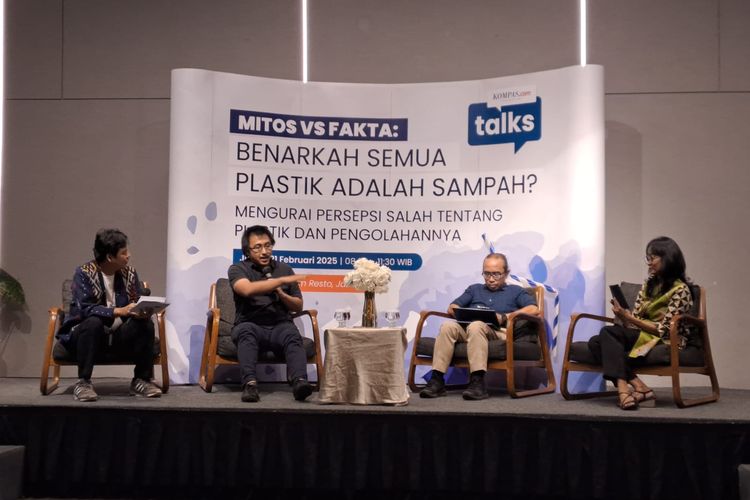 Seminar Kompas.com Talks bertajuk Mitos vs Fakta: Benarkah Semua Plastik Adalah Sampah di Jakarta, Jumat (21/2/2025).