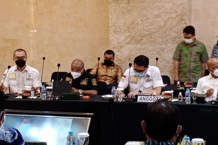 Anggota komisi hukum DPR RI Aboe Bakar Alhabsyi dalam acara kunjungan kerja Komisi III DPR RI ke DKI Jakarta ke Polda Metro dan dan Badan Narkotika Provinsi (BNP) DKI Jakarta, Jakarta, Jumat (19/2/2021).
