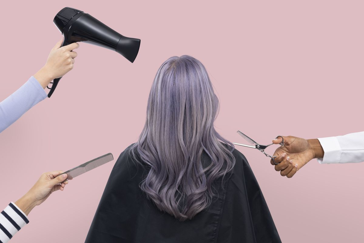 Ilustrasi warna rambut abu-abu