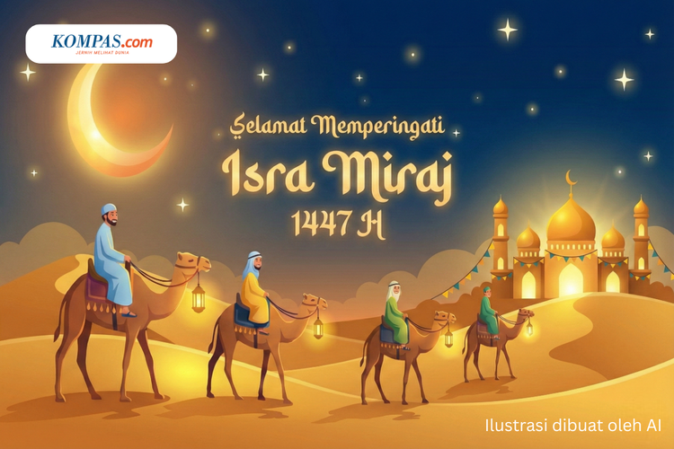 Ilustrasi ucapan Isra Miraj 2026/1447 H.