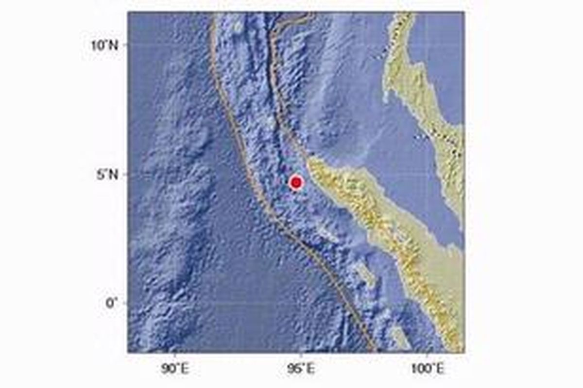 Pusat gempa di Banda Aceh, Minggu (21/8/2011).