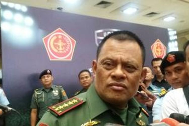 Panglima TNI Jenderal Gatot Nurmantyo saat ditemui di Markas Besar TNI, Cilangkap, Jakarta Timur, Senin (26/10/2015)