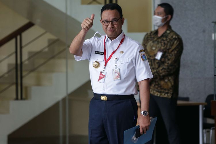 Gubernur DKI Jakarta Anies Baswedan tiba di Gedung Komisi Pemberantasan Korupsi, Jakarta memenuhi pemanggilan pemeriksaan KPK, Rabu (7/9/2022). Pemanggilan ini dilakukan guna mencari dan menemukan dugaan peristiwa pidana dalam gelaran Formula E Jakarta.