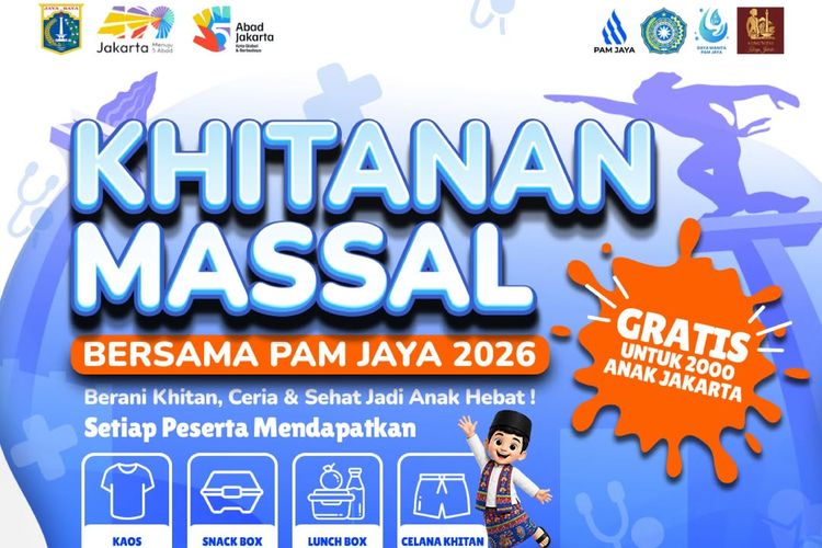 Khitanan Massal Gratis di Jakarta Digelar PAM Jaya Juni-Juli 2026, Kuota Terbatas