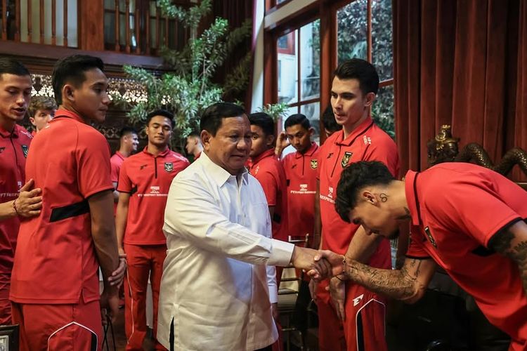 Prabowo sambut Timnas Sepak Bola Indonesia, 6 Juni 2025. (Dok Tim Media Presiden via akun Instagram Presiden Republik Indonesia)