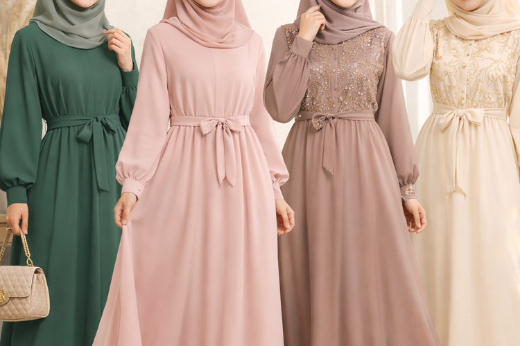 Tren Baju Gamis Lebaran 2026 Mulai Ramai: Bahan Premium Jadi Pilihan Utama.