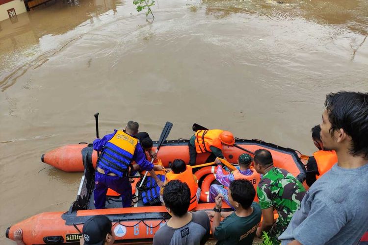 Kondisi banjir di wilayah Kecamatan Gunung Sari