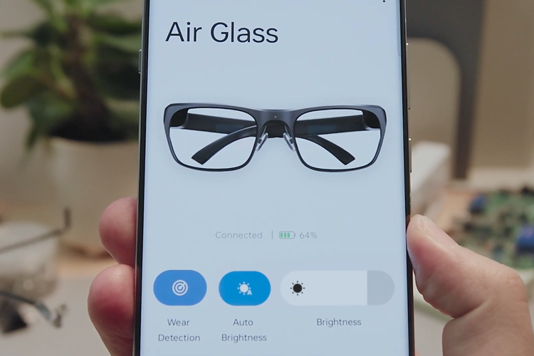 Tampilan Air Glass 3 yang dapat dihubungkan ke smartphone untuk mengakses dukungan AndesGPT.