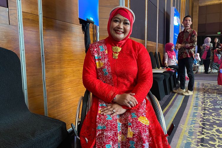 Rani Mei Lestari, pemilik laundry Disproman, di Jakarta Pusat, Kamis (7/8/2025). 