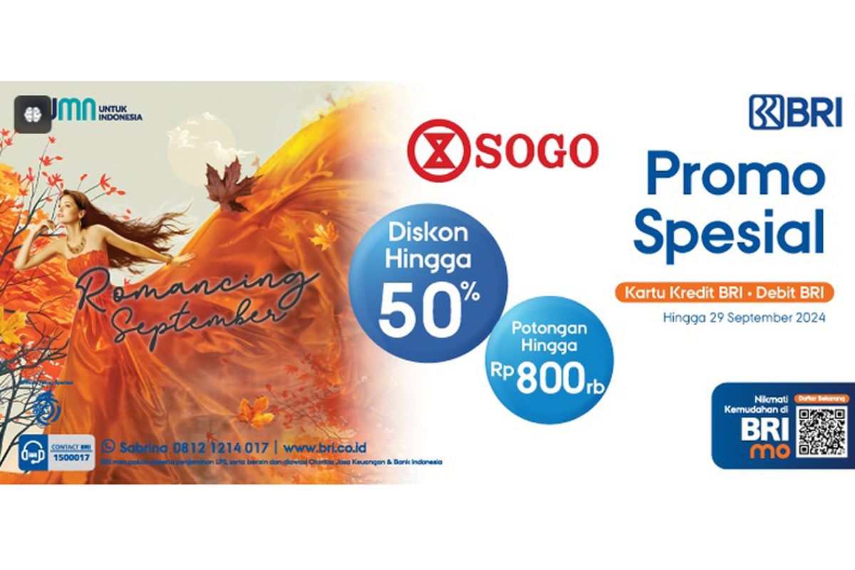 Promo Spesial dari BRI di Sogo Department Store. 