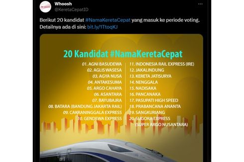 Viral, Unggahan Daftar 20 Calon Nama Kereta Cepat Jakarta Bandung pada 2016, Tak Ada 