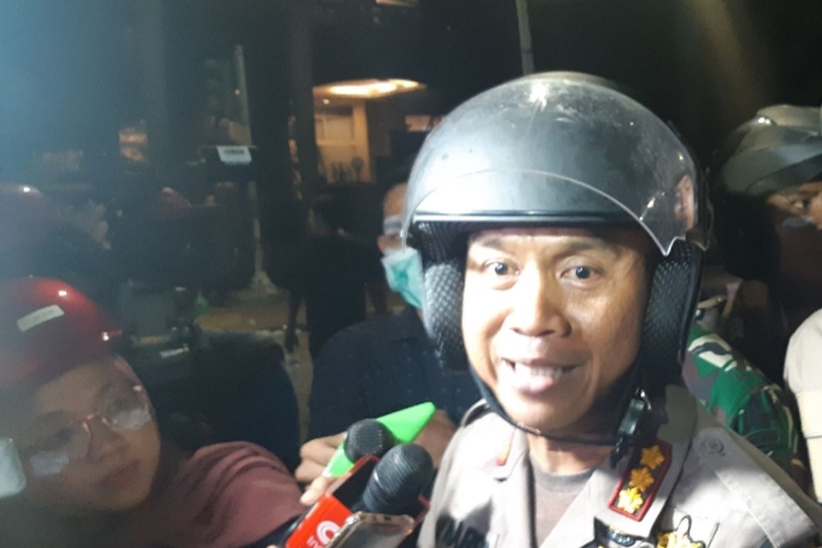 Kapolres Metro Jakarta Pusat Kombes Pol Harry Kurniawan usai mengimbau pelajar untuk pulang pada Rabu (25/9/2019) malam